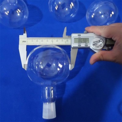 transparent quartz round bottom flask